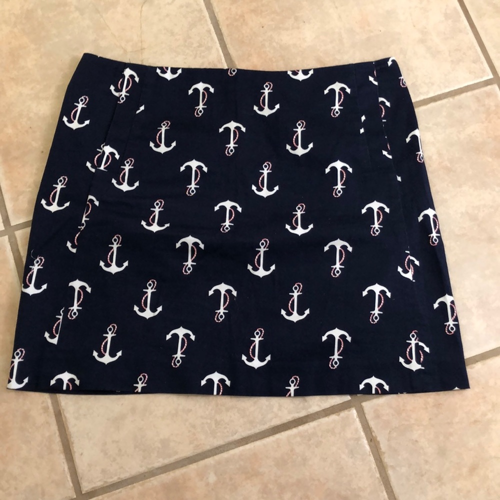 J Crew navy anchor mini skirt with pockets